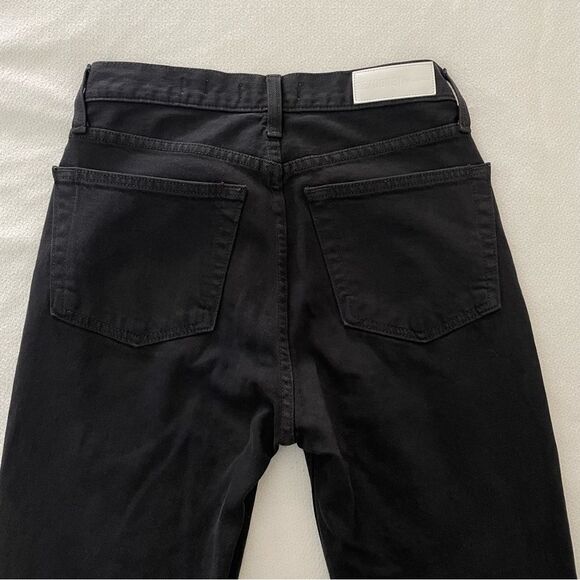 RE/DONE Levi’s Originals High Rise Ankle Fray Crop with Stretch Worn Black 26 - Picture 8 of 10